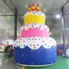 Activités de plein air de bateau libre annonçant le ballon à air gonflable géant de gâteau d'anniversaire à vendre