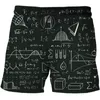 Fashion Summer Men's Shorts mathematical formula pattern 3D Surfing Short Beach Short Men Casual Sports Pants Swimwear beachwear 220624