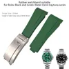 20mm Rubberen Band Zwart Groen Blauw Wit Verstelbare Vouw Gesp Band voor Submariner GMT OYSTERFLEX Armband H220419