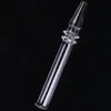 Quartz Rig Stick Nail Hookahs Accessories Mini Length 5.0inch OD 12mm Clear Nectar Collector Filter Tips Tester Quartz Dab Straw Tube Glass Bongs Water Pipes