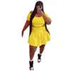 Vestido feminino de duas peças conjunto saia plissada lazer plus size roupas femininas roupas esportivas de verão S-5xl