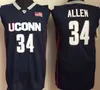 Vintage Mens Uconn Huskies 15 Kemba Walker 34 Ray Allen College Basketball Jerseys Blue Stitched Shirts Lincoln #34