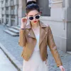 Novo outono mulheres jaqueta de couro PU Mulher zíper do casaco curto moda feminina punk bombardeiro de couro faux Outwear Spring blazer l220801