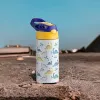 Sublimacja Blanks Kids Tumbler Butelka na wodę Sippy Cups 12 OZ Biała butelka na wodę ze słomką i przenośną pokrywką