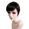 Parrucca corta Pixie Cut Parrucche per capelli umani per le donne Parrucca piena realizzata a mano con frangia Perruque Cheveux Humain