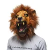 Halloween Props Adult Angry Lion Head Masks Animal Full Latex Masquerade Birthday Party Face Mask Fancy Dress