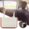 Organisateur de voiture boîte de rangement pratique avec support de téléphone porte-boissons 2 en 1 poubelle pliable sac automobile suspendu