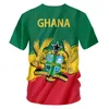 Ghana Jersey 3D impression graphique t-shirts Y2k été drapeau t-shirt décontracté surdimensionné goutte en gros équipe t-shirt 220623