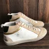 Designer Goose Sneakers Luxury Brand Mid Star Sneaker High Top Shoes Casual Boots Classic Glitter Fashion White Doold Dirty Leather Shoes640L
