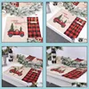 Decorações de Natal Festas Festivas Supplies Home Garden Tree Red Caminhão Placemats Tabela tapete de inverno Buffalo Plaid Placema dh0j7