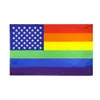 Rainbow USA Flag 3x5 LGBTQIA Pride Rainbow American Flags Róż Trójkąt Trójkąt gwiazdy 90x150cm