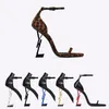 Summer Sexy Sandals 10CM Speical Heels Designer Slingback Leopard Patent Suede Leather Dress Shoes Women Pumps