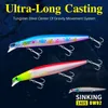 TSURINOYA Top Fishing Lure Sinking Minnow 140S DW92 140mm 26g Saltwater Black Bass Pike Long Casting Hard Baits Tungsten Weight 220606