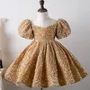 2022 BLING BLING Crystal Flower Girls Dresses per adolescenti in paillettes di tulle lunghe lunghi pavimenti per la spiaggia abiti da festa di tulle abiti formali per bambini