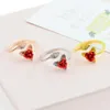 レッドローズガーデンの花の葉のresizapable gold fingerring for women Jewelry Open Ringsウェディングエンゲージメントギフト