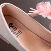 Enfants En Cuir Filles Brillant Fleurs Princesse Pour Mariage Enfants Appartements Printemps Été Robe Chaussures 220607