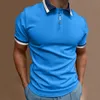 Men's Polos White Mens T Shirts Men Casual Soild Button Top Shirt Turn Down Collar Blouse Short Sleeve Athletic Tee MenMen's