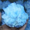 Objets décoratifs Figurines 300-1000g Amas de cristaux Spécimen de quartz bleu naturel Vug Garden GemStone Laboratoire Minerai minéral Druse Heali