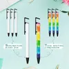 Tom White SubliMation Penns Heat Transfer Pen SubliMated Coat Aluminium Tube Body Full Printing Ballpoint Pen Diy Office Stationery Study Supplies