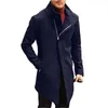 Kış Yün Ceket Erkekler Sıradan İnce Yüksek kaliteli Yün Yün Erkekler Uzun Kollu Pamuk Yatak Trençkah Palto249F T220810