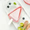 Moule en silicone de glace de crème glacée 3D rouge net avec couvercle outil de popsicle créatif fait à la main production à domicile pour enfants BBE14028