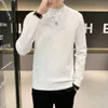 Men's Sweaters Qiu Dong Handsome Men Clothing Classic Slim Fashion Pure Color Sweater Half High Collar Bottom Unlined Upper Garment Long Sle