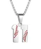 Titane Sport Accessoires numéro poli Batte de Baseball Croix Pendentif Collier ACIER INOXYDABLE Hip Hop Acier argent doré PENDENTIFS STRIKEOUT