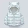 Baby Boy Girl осень зима тепланая куртка детей блестящие модные куртки с толстовками ушей 1-5Y Детская одежда верхняя одежда J220718