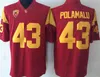 American College Football Wear 42 Maillot Ronnie Lott 43 Troy Polamalu Clay Matthews 55 Maillots Junior Seau 21 Sua Cravens 32 O.J Simpson 33 Marcus Allen USC Trojans