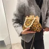 Lyx Kvinnors Handväskor Mode Leopard Koppling Skulder Väskor För Kvinnor Elegant Små Tote Designer PU Läder Crossbody Bag