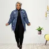 HAOOHU Plus Size Outwear L5xl Winter Coat Women Denim Jeans Long Sleeve Button Fashion Classic Streetwear Urban Commute 220813