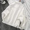 ホワイトデニムジャケット女性秋コート