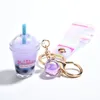 Portachiavi Creativo Mini Soft Drink Portachiavi Latte Tè Bevanda Bubble Portachiavi Moving Liquid Oil Drop Decompression Keyfob Jewelry Gift Enek22