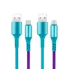 Rainbow Color 2A snel oplaad telefoonkabels Nylon gevlochten micro USB -kabeltype C voor Android Samsung