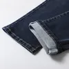Осень зима мужские прямые джинсы бизнес случайные эластичные свободные джинсовые черные синие джинсовые брюки мужские брюки брюки большого размера 40 42 220328