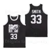 Film Basketball Musik Fernsehen #33 Will Smith Trikots MTV First Annual Rock N Jock BBall Hip Hop Atmungsaktiv High School HipHop Blau Schwarz Teamfarbe Gute Qualität