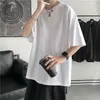 Hybskr Summer Man Tshirts krótki rękaw stały kolor Casual Overized T Shirt Men Harajuku Hip Hop Cotton Mens Ubranie TEE 220702