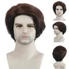 Men Hair Synthetic Your Style 10 Hairstyle Short Haircuts Pixie Cut Mens Man Bruin Black Wavy Wig Cosplay Halloween Costume Male pruiken 0527