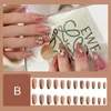 Valse nagels mode glanzend bruin herbruikbare stick-on art fullcover diy manicure op persgereedschap tips b3c5 prud22