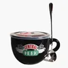 Amigos Série de TV Série Central Perk Cerâmica Céfil Copo 650ml Friends Central Perk Cappuccino Presentes de aniversário da caneca para FRIEN 210409