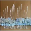 Bruiloftdecoratie middelpunt Candelabra Clear Candle Holder Acryl Candlesticks for Weddings Event Party SXMY27