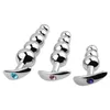 Nxy Anal Toys High Quality Aluminum Alloy 3 Pcs set Handle Plug Butt Expansion Male and Female Masturbator g Spot Pull Bead Orgasm 220420