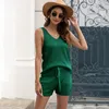 Women's Tracksuits Spring/summer Beach Bikini Top Knit Vest Solid Color Hollow Out Swimsuit Two SetsWomen's