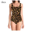 Leopard Print Swimsuit 3D Print Girls Onepiece Swimsuit Bathing Suit Sleeveless Slim Sexy Women Swimwear 220617