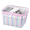 Lagringskorgar Fällbar skräp Garderob Toy Fabric Hushåll Striped Desktop Dressing Storage Box Customizable GCE13549