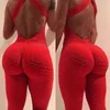 dames jumpsuit yoga sport pakken hoge taille zomer run sterke stretch fitness geplooide stof kleding gym kleding heup-lifting legging goed passende jumpsuits rompers 001