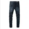 2022 Mens Jeans Hip Hop High Street Fashion Retro Tornd Plot Stitching Mens Woemns Designer Motorcycle Riding Slim Fitting Casual Brants Brand Hole Jean#808