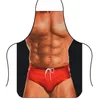 Divertido delantal de cocina 3D Impreso digital Sexy Hombres desnudos Delantales Super músculo Héroe Patrón Cena BBQ Barbacoa Uniforme de cocina 220507