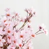 Decorative Flowers & Wreaths 3pc Silk Artificial Flower White Cherry Blossom Wedding Party Decoration High Quality Simulation Fake Home Bouq