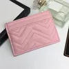 Fashion Marmont Matelasse Card Case Wallet Chevron Leather Designer Women Men Keychain met hook wallets vintage hardwarekaarthouder portemonnee